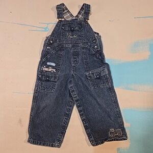 Little Legends 2T Toddler Overalls Denim Blue Plaid Lined Superior Trucking‎ Co.